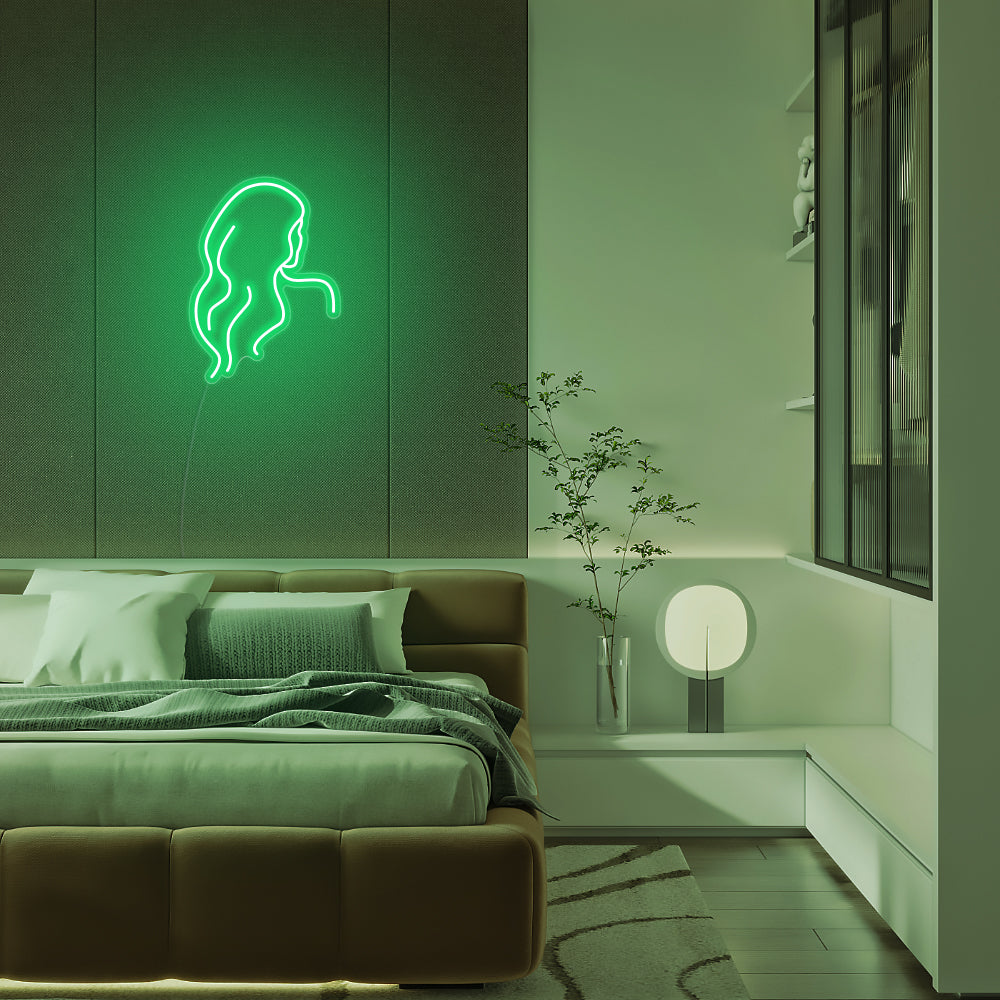 Mini Long Hair Lady - LED Neon Signs