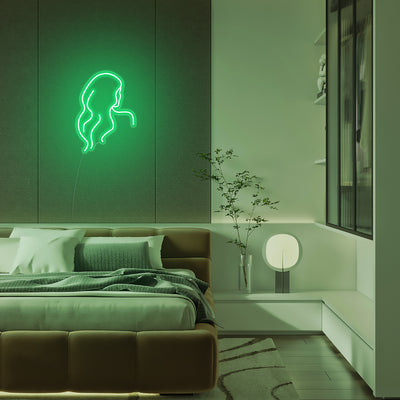 Mini Long Hair Lady - LED Neon Signs