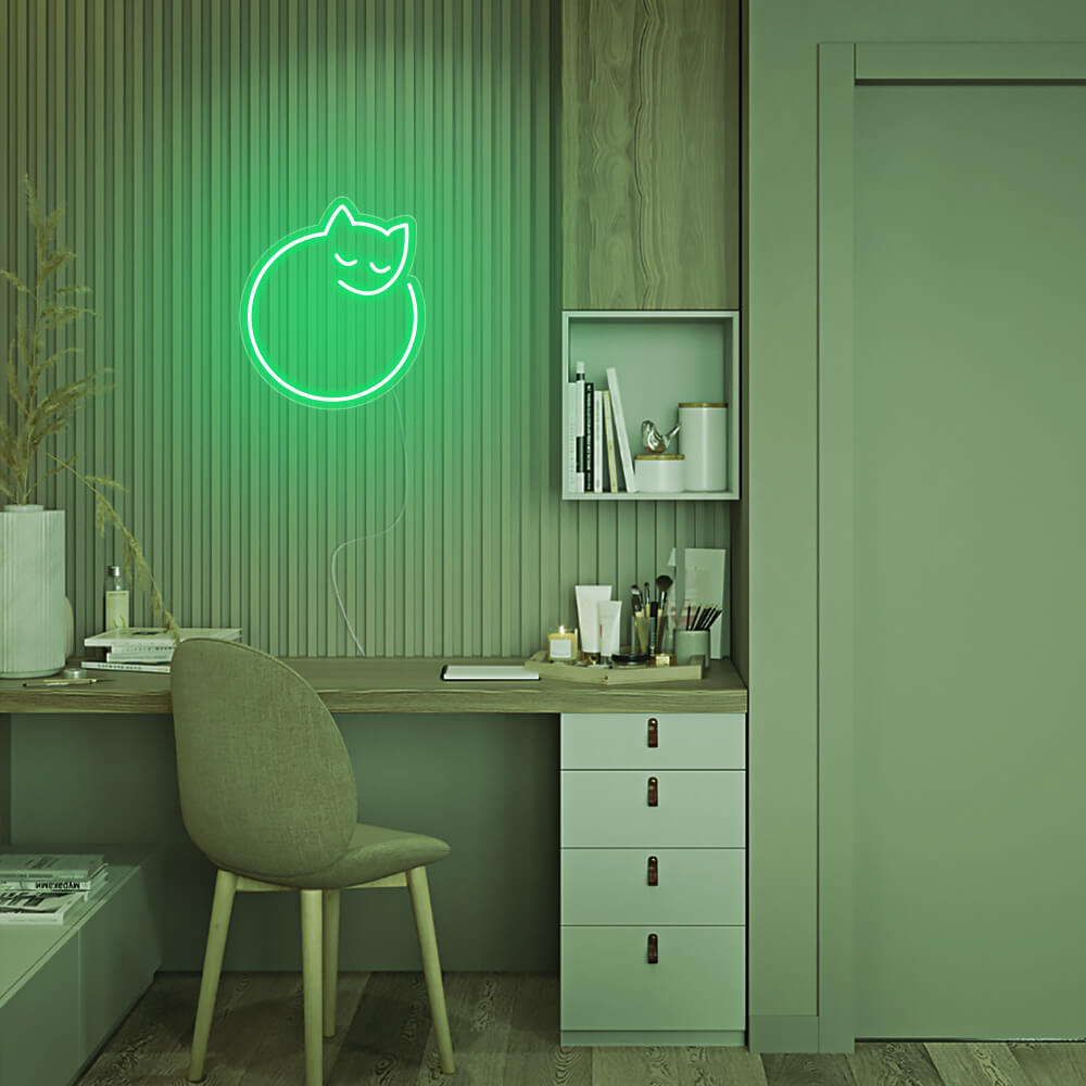 Mini Sleeping Cat - LED Neon Signs