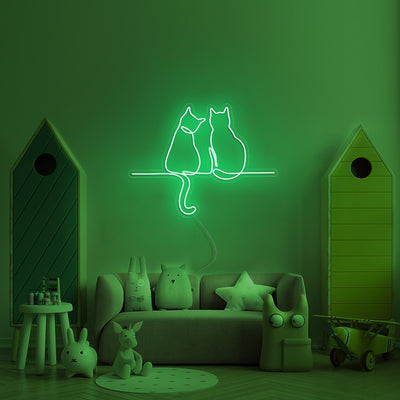 Two Cats Looking- LED Neon Signs