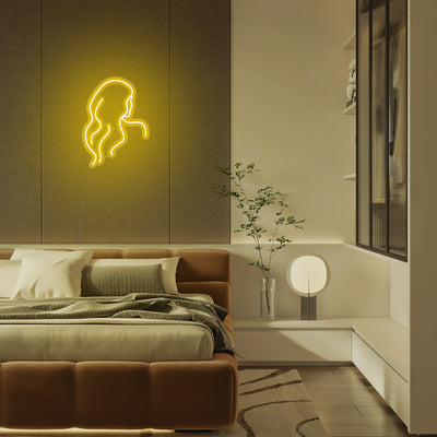 Mini Long Hair Lady - LED Neon Signs