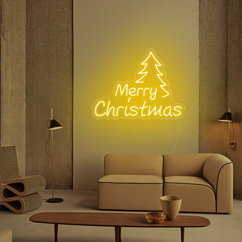 Christmas Tree LED Neon Sign - Merry Christmas Neon Sign