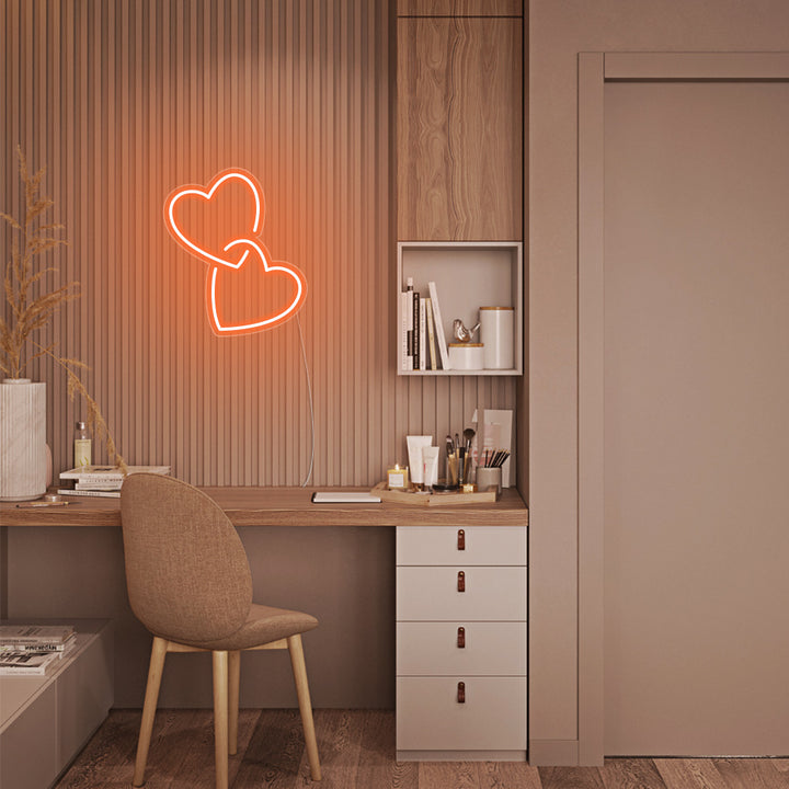 Mini Hearts Lock - LED Neon Signs