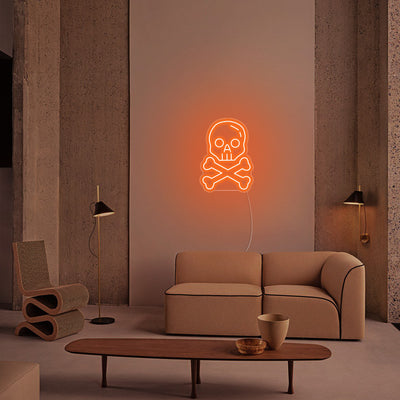 Skull x Bone LED Neon Sign - Happy Halloween Neon Sign