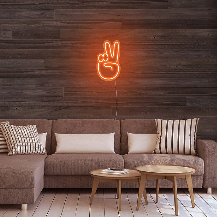 Mini Peace Finger - LED Neon Signs