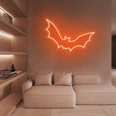 Bat Flying LED Neon Sign - Happy Halloween Neon Sign