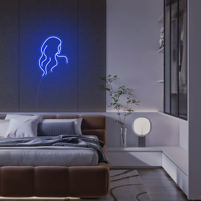 Mini Long Hair Lady - LED Neon Signs