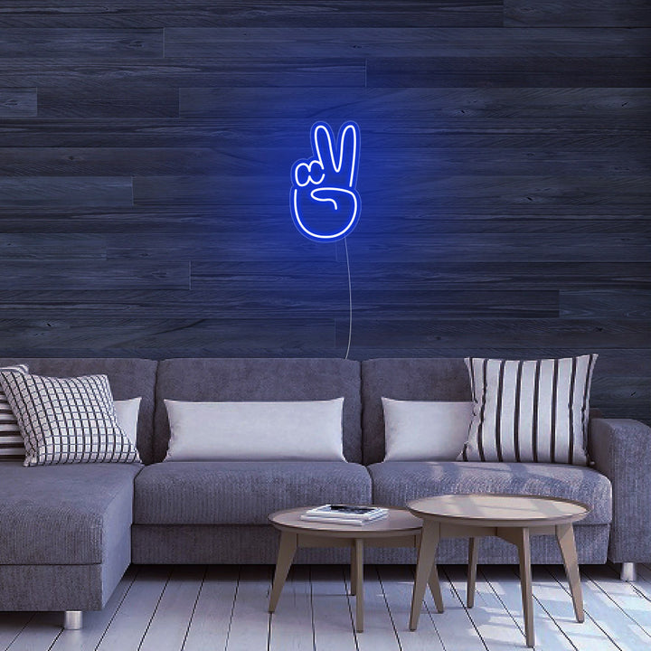 Mini Peace Finger - LED Neon Signs