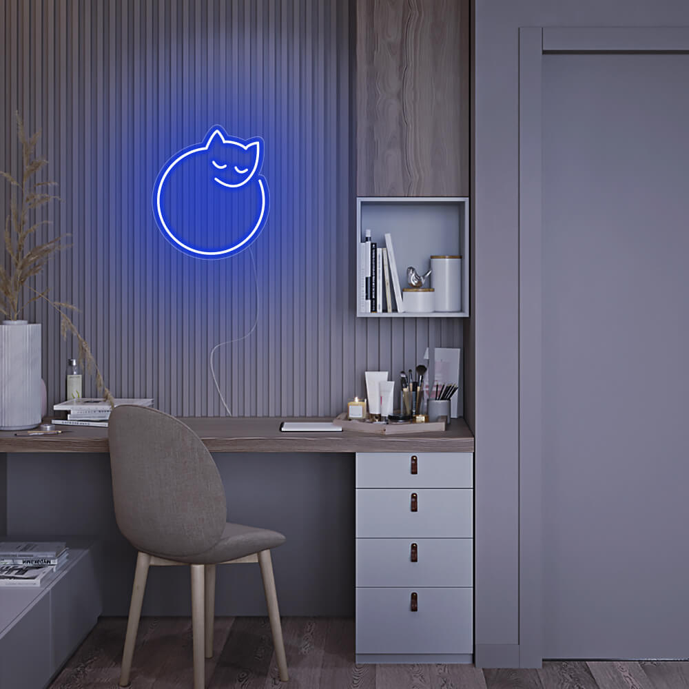 Mini Sleeping Cat - LED Neon Signs