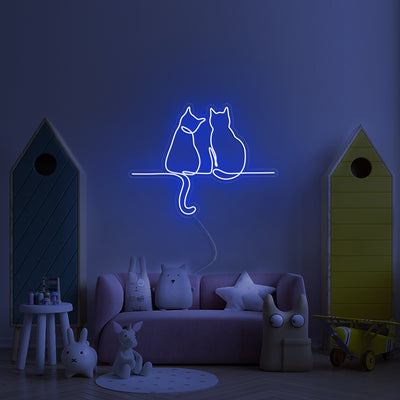 Two Cats Looking- LED Neon Signs