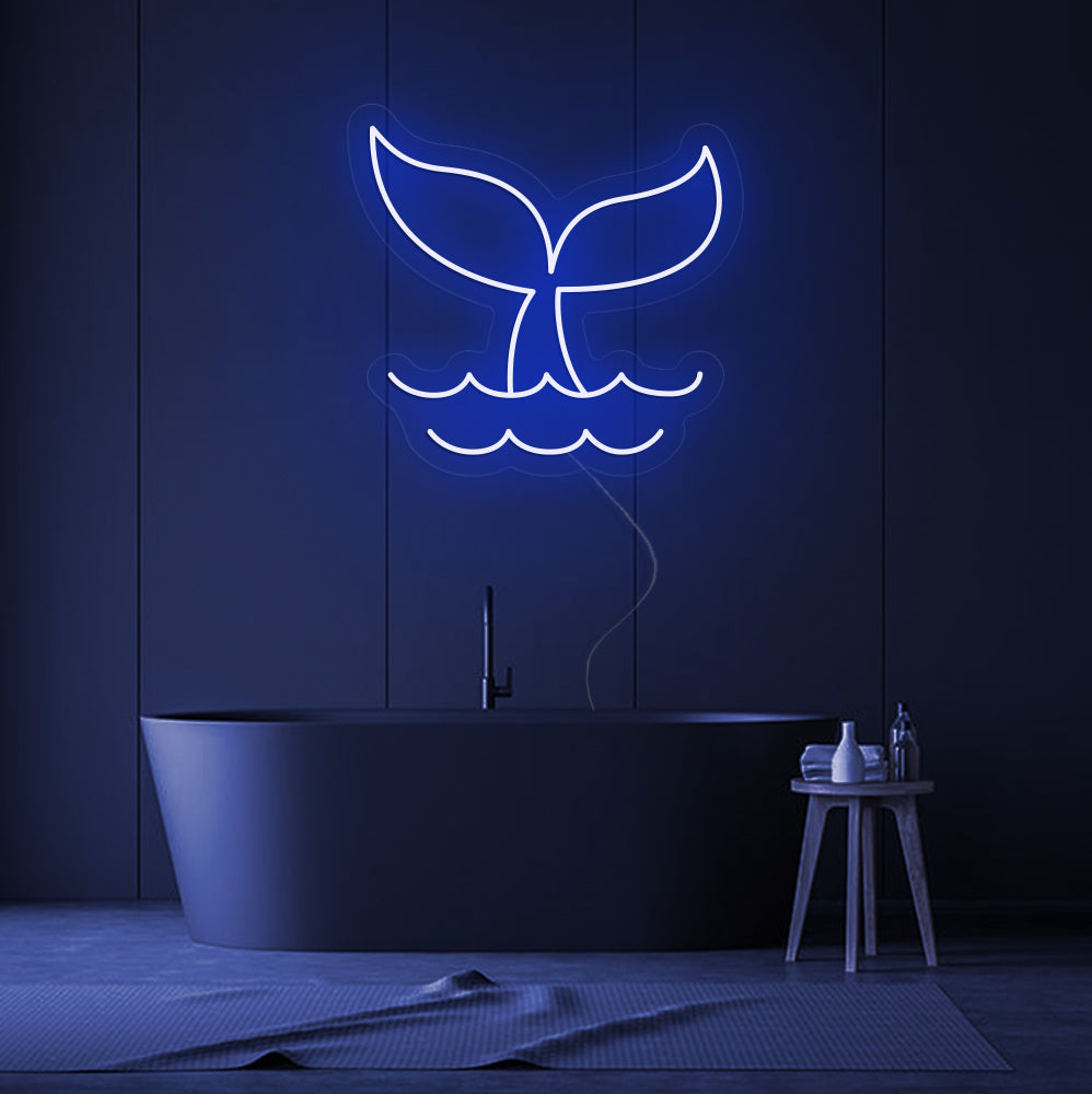 Whale showing tail - LED Neon Signs