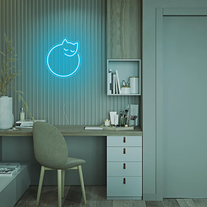 Mini Sleeping Cat - LED Neon Signs