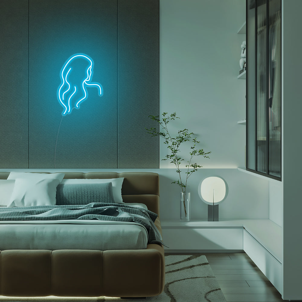 Mini Long Hair Lady - LED Neon Signs