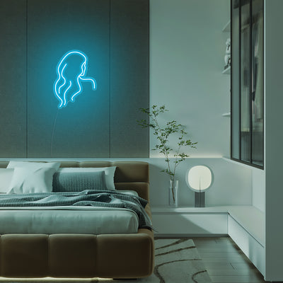 Mini Long Hair Lady - LED Neon Signs