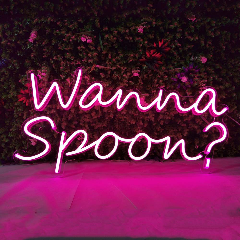 Wanna Spoon? - LED Neon Signs