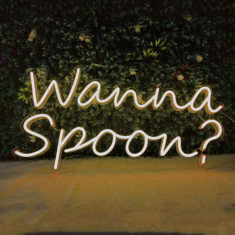 Wanna Spoon? - LED Neon Signs