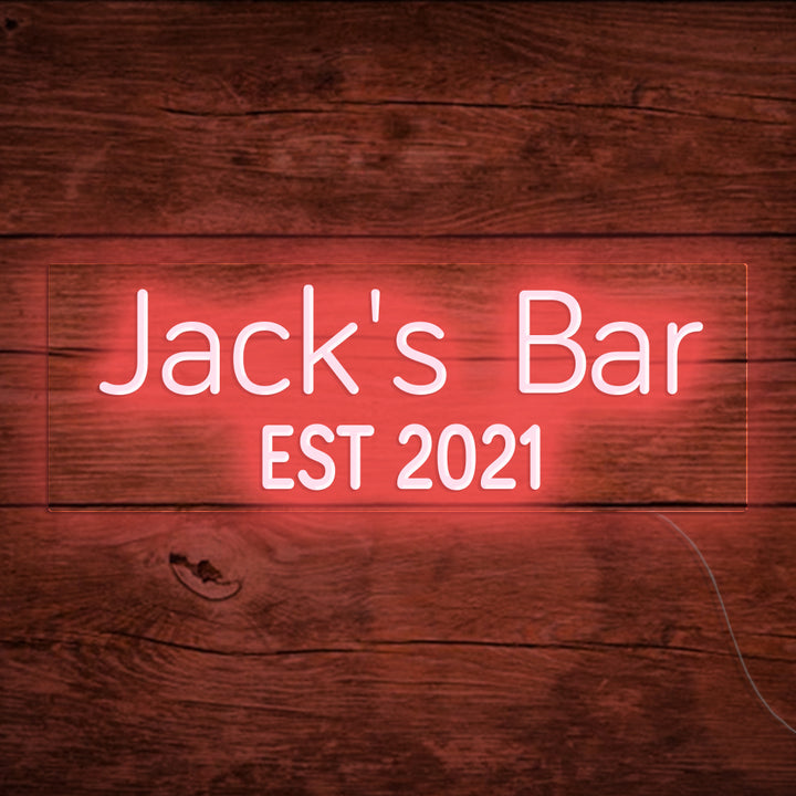 Custom Neon Name Bar Sign For Home Bar, Garage, Man Cave, Coffee Shop & Corner