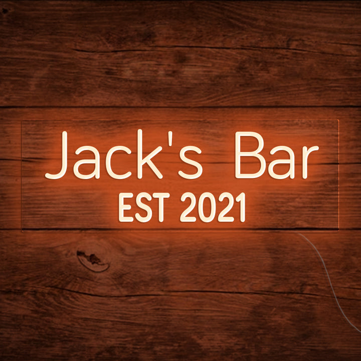 Custom Neon Name Bar Sign For Home Bar, Garage, Man Cave, Coffee Shop & Corner