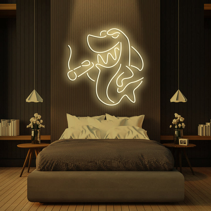 The Smoking Shark- LED Neon Signs