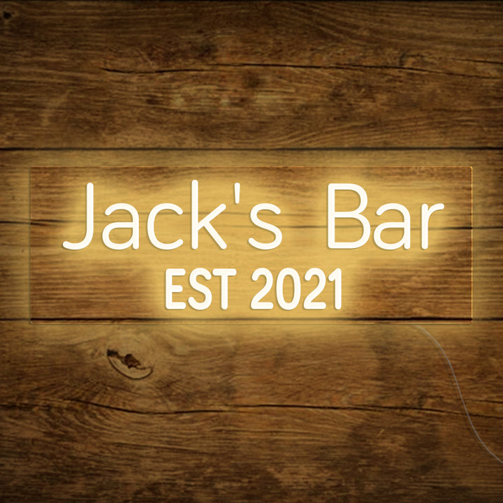 Custom Neon Name Bar Sign For Home Bar, Garage, Man Cave, Coffee Shop & Corner