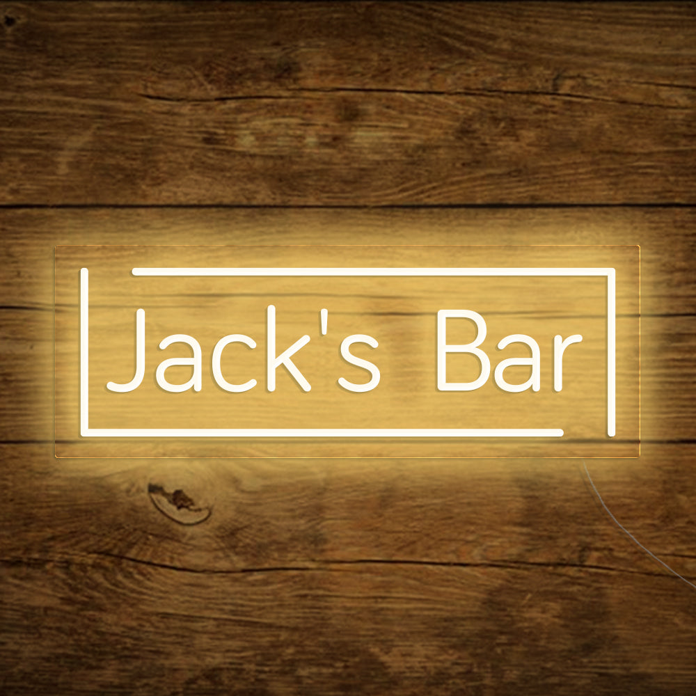 Custom Neon Name Bar Sign For Home Bar, Garage, Man Cave, Coffee Shop & Corner