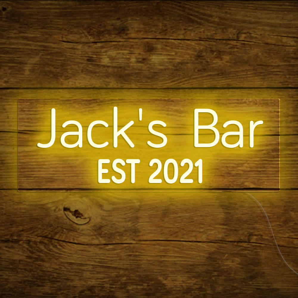 Custom Neon Name Bar Sign For Home Bar, Garage, Man Cave, Coffee Shop & Corner